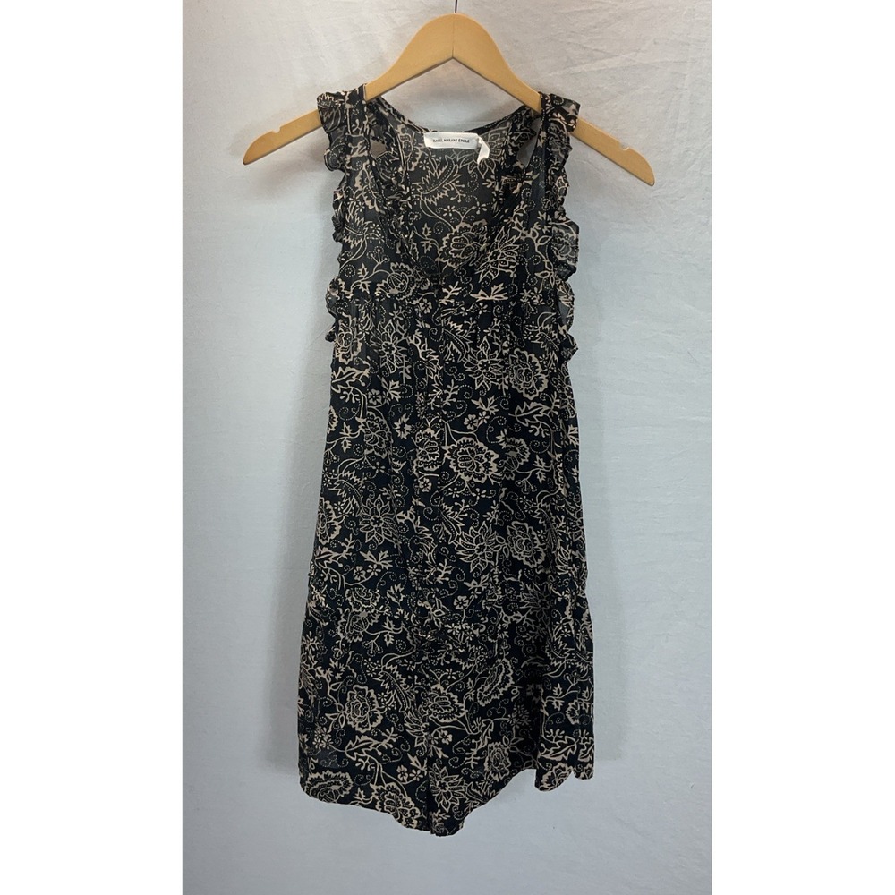 ISABEL MARANT SZ 38/ US 6 Black Floral Jumpsuit shorts Romper Play suit slvless
